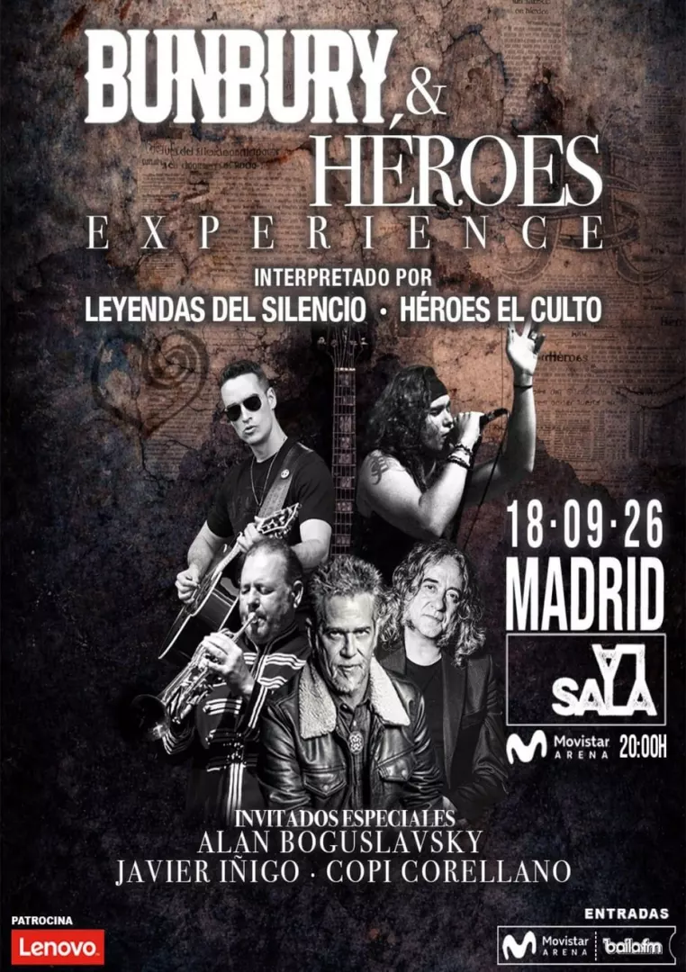 Cartel del evento Bunbury & Heroes Experience