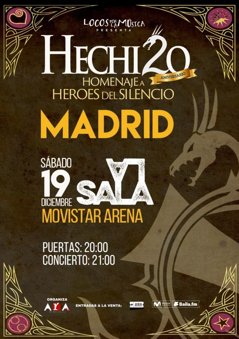 Cartel del evento Hechizo- Homenaje a Héroes del Silencio